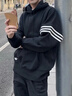 adidas寬松舒適三條紋運動(dòng)連帽套頭衛衣男裝阿迪達斯三葉草   黑色   L 曬單實(shí)拍圖