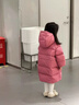 G.duck小黃鴨兒童羽絨服女童中長(cháng)款過(guò)膝加厚女孩寶寶冬季牛角扣外套韓版 牛角扣粉色 130 建議120-130cm6-7歲 曬單實(shí)拍圖