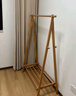 家逸實(shí)木衣架落地衣帽架臥室掛衣架可折疊置物架簡(jiǎn)約晾衣服架子 曬單實(shí)拍圖