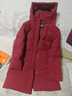 波司登25年羽絨服女冬90絨加厚連帽寬松中長(cháng)款百搭新年紅外套 曬單實(shí)拍圖