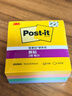 3M 便利貼 便條紙/報事貼/便簽紙/便簽本 狠貼系列 辦公用品文具 654SM1 4本裝 彩色多色便簽 曬單實(shí)拍圖