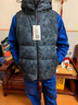 鴨鴨（YAYA）男裝羽絨馬甲2025冬季新款戶(hù)外休閑無(wú)袖馬夾短款連帽保暖外套女DY 藍迷彩色 XL (180) 曬單實(shí)拍圖