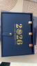 金值2026年臺歷皮面日歷馬年禮盒裝/藍色 2025日歷記事本月歷年歷周歷計劃本辦公室桌面擺件辦公送禮 曬單實(shí)拍圖