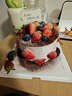 曼恒4寸6寸迷你小蛋糕生日兒童同城配送當天配送定制男女情人節蛋糕 T款草莓蛋糕 4英寸(適合1人) 曬單實(shí)拍圖