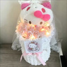 富隆迪helloKitty凱蒂貓卡通玩偶花束kt貓圣誕禮物生日禮物女生玩偶花束 hellokitty貓婚紗粉色花送燈+禮袋賀卡 曬單實(shí)拍圖