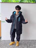 鴨鴨兒童羽絨服男童女童中大童長(cháng)款加厚初中生加絨外套 黑色 130 曬單實(shí)拍圖