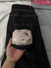 羅蒙（ROMON）蠶絲棉加厚加棉牛仔褲女高腰小腳褲冬季松緊腰修身顯瘦外穿鉛筆褲 黑色 26 /S 體重83-93斤 曬單實(shí)拍圖