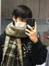 啄木鳥(niǎo)（TUCANO）圍巾男生潮流英倫格子圍脖冬季學(xué)生保暖圍巾男生學(xué)院風(fēng)氣質(zhì)百搭款 奧利奧牛奶【學(xué)院風(fēng)百搭】 曬單實(shí)拍圖
