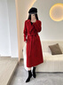 皮爾卡丹（pierre cardin）雙面羊絨大衣女中長(cháng)款2025秋冬季新款時(shí)尚過(guò)膝高端羊毛呢子外套女 安可拉紅 【羊毛款】 XL 118-128斤 曬單實(shí)拍圖