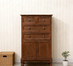 JGDAK斗柜美式實(shí)木復古柜子收納儲物柜帶門(mén)客廳五斗柜臥室靠墻邊柜櫥柜 咖啡色 四抽兩門(mén) 曬單實(shí)拍圖