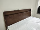 京東京造悅楓實(shí)木床 天然橡膠木 雙人床胡桃色1.8×2米 邦尼爾床墊套裝 曬單實(shí)拍圖