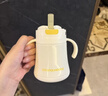 皇寵直飲保溫牛奶杯1歲以上寶寶喝水杯兒童學(xué)飲吸管杯奶瓶310ml+背帶 曬單實(shí)拍圖