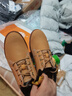 添柏嵐（Timberland）男鞋馬丁靴戶(hù)外徒步登山防潑水皮革低幫大黃靴耐磨美式工裝靴 A1P3LW/建議拍小半碼/231小麥色 43 曬單實(shí)拍圖