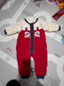 乖奇熊嬰幼兒連體衣冬季夾棉加厚外出哈衣爬服男女寶寶紅色衣服外出冬裝 大紅色 90cm 曬單實(shí)拍圖