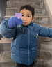 博睿恩【三防90絨】?jì)和鸾q服加厚25年冬季新款男女寶寶白鴨絨保暖外套 藍色 110 曬單實(shí)拍圖