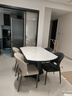 意式極簡(jiǎn)旋轉可伸縮巖板餐桌椅組合家用小戶(hù)型方圓兩用現代餐臺 1.3米旋轉伸縮餐桌+4餐椅 曬單實(shí)拍圖