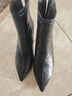 木林森（MULINSEN）秋冬尖頭短靴女加絨氣質(zhì)百搭靴子女通勤細跟高跟皮靴 黑色 38 曬單實(shí)拍圖