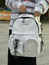 潮句新款雙肩包輕便通勤書(shū)包大容量背包男女大學(xué)生電腦玩偶旅行包 白色 曬單實(shí)拍圖