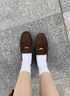 百麗（Belle）海鷗復古樂(lè )福鞋女2026春新商場(chǎng)同款低跟羊皮通勤小皮鞋F2D1DAA6 咖啡色 39 (245mm) 曬單實(shí)拍圖