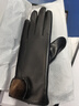 佳烜真皮手套女秋冬加絨加厚保暖開(kāi)車(chē)騎行電動(dòng)車(chē)戶(hù)外頭層羊皮觸屏手套 棕色 M【加絨】適合一般手掌女士 曬單實(shí)拍圖