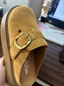 西遇（Westlink）包頭勃肯鞋半拖女2025新款秋季一腳蹬圓頭松糕厚底鞋外穿拖鞋 棕黃色 37 曬單實(shí)拍圖