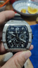 布加迪（BONEST GATTI）手表男士德國機械表全自動(dòng)夜光鑲鉆輕奢腕表情人節新年禮物送男友 BG5004-R1銀殼黑面黑膠帶 曬單實(shí)拍圖