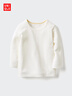 優(yōu)衣庫嬰幼兒寶寶HEATTECH棉混紡圓領(lǐng)T恤/長(cháng)袖保暖衣秋衣478444 01 乳白色 90 曬單實(shí)拍圖