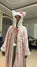 HelloKitty斗篷睡袍睡衣女秋冬新款珊瑚絨加絨加厚連帽家居服套裝 凱蒂貓斗篷 M 100-120斤 曬單實(shí)拍圖