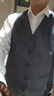羅蒙（ROMON）西裝套裝馬甲男士商務(wù)休閑職業(yè)背心酒店伴郎結婚坎肩兄弟團購工裝 灰色（單件馬甲） 2XL 185 曬單實(shí)拍圖