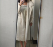 皮爾卡丹（pierre cardin）白色雙面羊絨羊毛大衣女2025秋冬新款感狐貍毛領(lǐng)連帽毛呢外套 米白色 【長(cháng)款】 XS 105斤以?xún)?曬單實(shí)拍圖