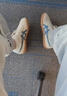 Onitsuka Tiger鬼塚虎運動(dòng)休閑鞋男女輕便德訓鞋女時(shí)尚鞋子TOKUTEN 米色/藍色 42 曬單實(shí)拍圖