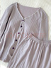 古今（GUJIN）春秋新品【云感】睡衣女家居服帶胸墊可外穿睡褲大碼清純套裝L 曬單實(shí)拍圖
