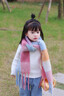 SOMUBAY秋冬季兒童圍巾2025新款保暖加厚女童彩色圍脖小女孩防風(fēng)護頸脖套 粉紫色 建議3-15歲 曬單實(shí)拍圖