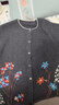 兆君2025秋冬新款100%羊絨衫女花卉繡花開(kāi)衫外套圓領(lǐng)偏厚針織上衣 石墨灰 L 曬單實(shí)拍圖