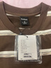 卡賓（CABBEEN）【創(chuàng  )意條紋】男裝高周波logoT恤25春夏新款時(shí)尚潮流短袖舒適 咖啡色65 M /170/48 曬單實(shí)拍圖
