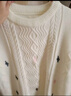 麓格立 毛衣女秋冬季ins風(fēng)復古可愛(ài)加厚針織衫慵懶寬松百搭套頭外穿上衣 米白色均碼【建議80-120】 曬單實(shí)拍圖