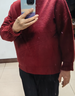 皮爾卡丹（pierre cardin）半高領(lǐng)100純羊毛衫女上衣2025秋冬季洋氣寬松針織打底毛衣加厚 秀紅 2XL 曬單實(shí)拍圖