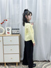 POLOWALK童裝春季新款女童線(xiàn)衫超薄長(cháng)袖針織衫開(kāi)衫春秋款 黃色 130 曬單實(shí)拍圖