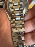 百達翡麗表帶原裝鋼帶實(shí)心不銹鋼表鏈適配男士精鋼表帶蝴蝶扣表帶 間金色 22mm 曬單實(shí)拍圖