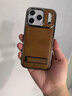 sixiongshuma牛皮適用蘋(píng)果17promax手機殼新款帶支架iPhone16保護套真皮全包防摔15plus高檔14簡(jiǎn)約13高級感12pm 棕色 iPhone 17 Pro Max 曬單實(shí)拍圖