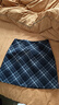 三彩2025秋季新款復古格紋毛呢半身裙高腰修身A字裙顯瘦短裙M 寂靜灰格紋 M 160/68A 曬單實(shí)拍圖