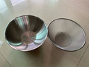 項老爹316不銹鋼洗菜盆瀝水籃家用過(guò)濾網(wǎng)加厚廚房烘焙打蛋盆漏盆兩件套 27cm盆+27cm漏篩 曬單實(shí)拍圖