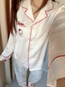LULU CARTER可愛(ài)kitty真絲睡衣女秋季送閨蜜女友禮物家居服禮盒套裝 蝴蝶結kitty 【長(cháng)袖+長(cháng)褲】 M 【建議80-100斤】 曬單實(shí)拍圖