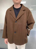 啄木鳥(niǎo)（TUCANO）男士大衣休閑西裝外套寬松高級感秋冬季毛呢子加棉厚款小西服上衣 棕色 【常規】 XL 建議體重130-150斤 曬單實(shí)拍圖
