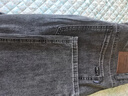 袋鼠（DAISHU）新款牛仔褲男士修身直筒男褲冬裝高端潮流百搭秋冬季加絨加厚褲子 H206煙灰色【常規款】 3XL -33/(130-150斤) 曬單實(shí)拍圖