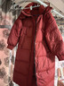 鴨鴨（YAYA）佟麗婭同款長(cháng)款羽絨服女過(guò)膝2025年冬季新款超厚韓版極寒紅色外套 鐵銹紅色 L 曬單實(shí)拍圖