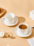 友來(lái)?？Х缺籽b歐式金邊陶瓷杯掛耳拿鐵杯辦公室馬克杯2杯2碟2勺 曬單實(shí)拍圖