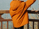 左西童裝男童沖鋒棉服2025新款外套兒童加絨加厚男孩上衣 橘色 150 曬單實(shí)拍圖
