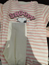 史努比（SNOOPY）女童套裝兒童長(cháng)袖T恤打底褲舒適條紋闊版長(cháng)款上衣 條紋套裝淺粉 曬單實(shí)拍圖