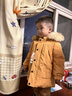 戴維貝拉（DAVE＆BELLA）保暖連帽90絨男童羽絨衣兒童冬裝寶寶羽絨服冬季外出服小男孩上衣 杏黃色DB15565-NN 100 cm（建議身高90-100cm） 曬單實(shí)拍圖